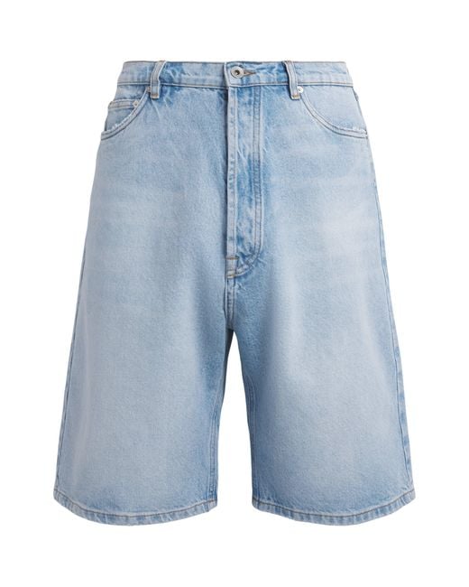 Studio Nicholson Blue Marylebone Wide-Leg Denim Shorts for men