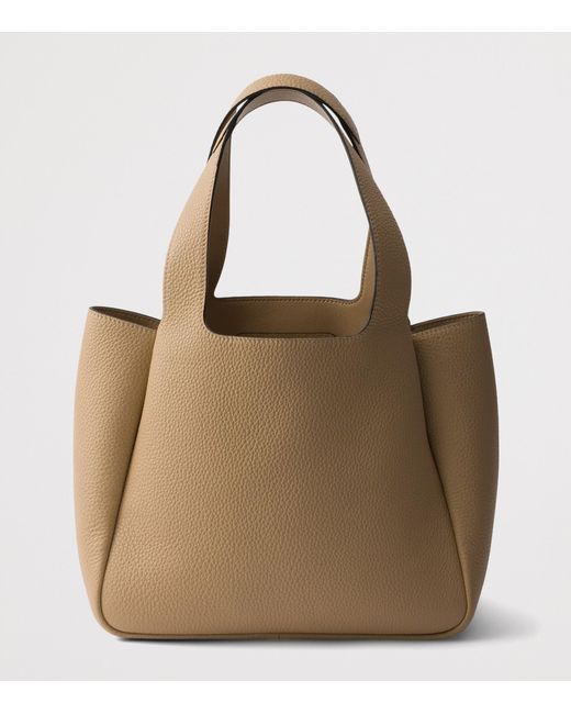 Prada Natural Small Leather Tote Bag