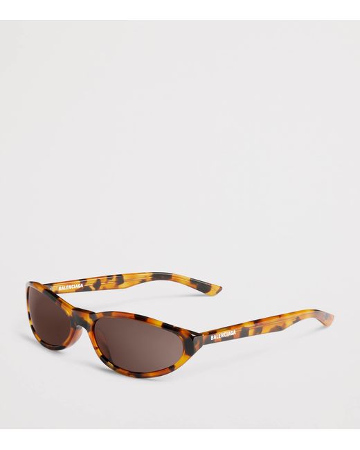 Balenciaga Brown Tortoiseshell Neo Round Sunglasses