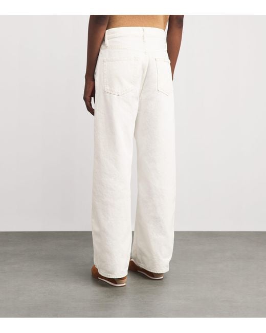 FRAME White Bow Barrel Jeans