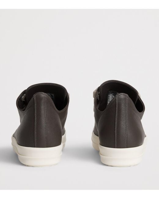 Rick Owens Brown Leather Jumbo-Lace Sneakers for men
