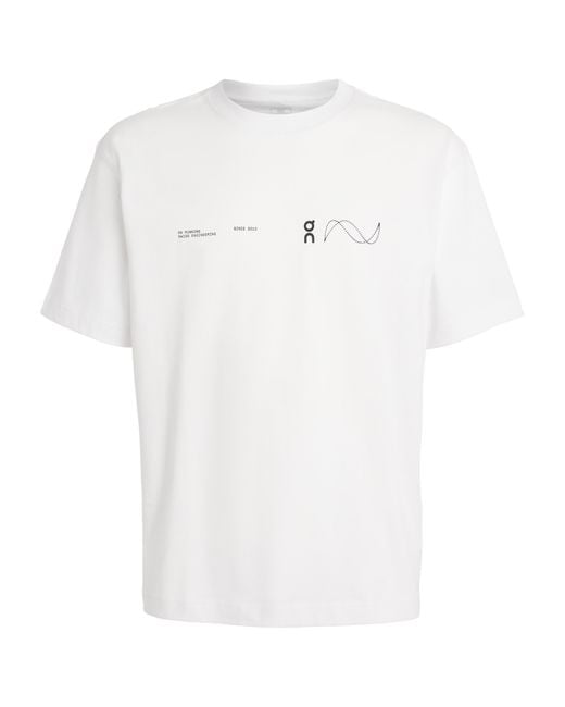 On Shoes White Cott Avant T-Shirt for men
