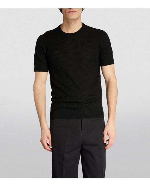 Emporio Armani Black Short-sleeve Sweater for men