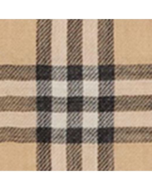 Burberry Natural Wool Wide Ekd Check Scarf