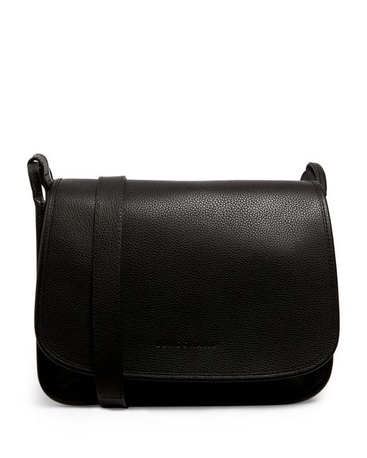 Longchamp Black Leather Le Foulonné Cross-body Bag