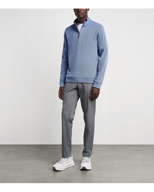 Kjus Blue Essentials Quarter-Zip Sweatshirt for men