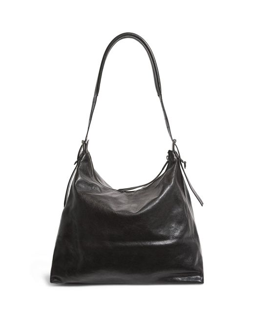 Lemaire Black Calfskin Belted Tote Bag