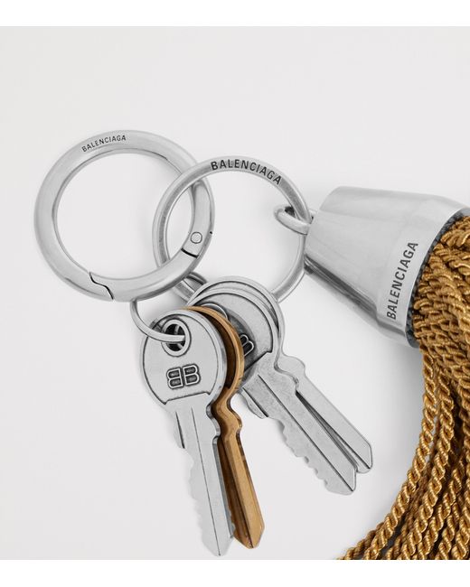 Balenciaga Metallic Pom-Pom Keyring