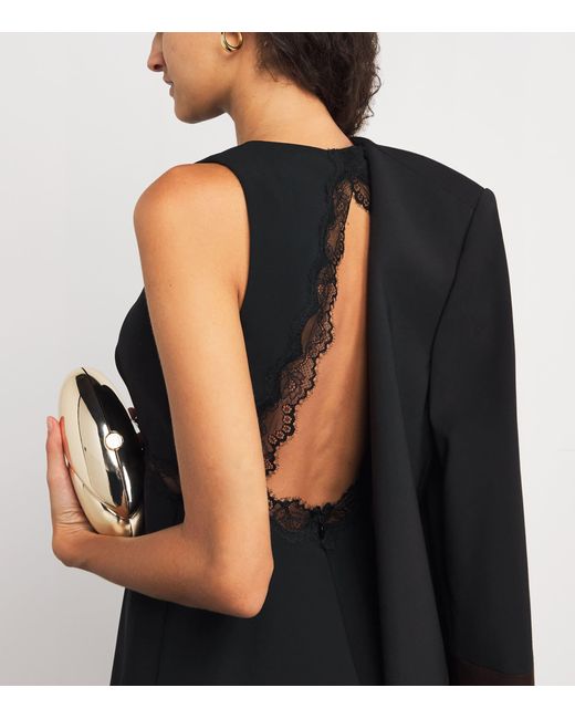Claudie Pierlot Black Lace-Trim Mini Dress