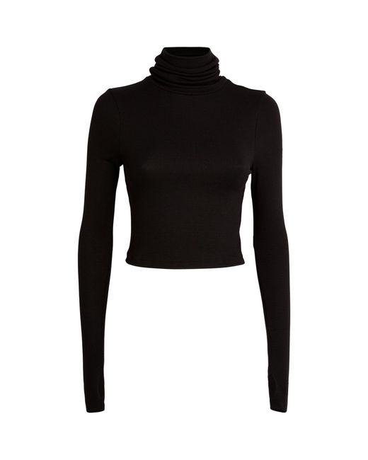 Splits59 Black Cropped Jackson Rollneck Sweater