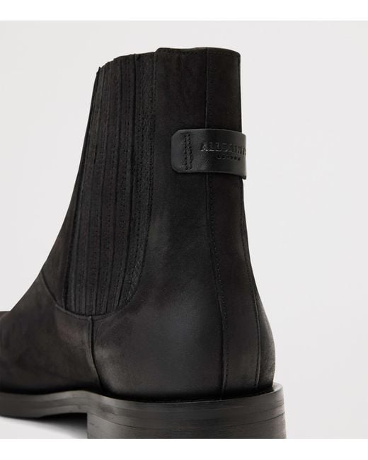 AllSaints Black Leather Bloom Chelsea Boots
