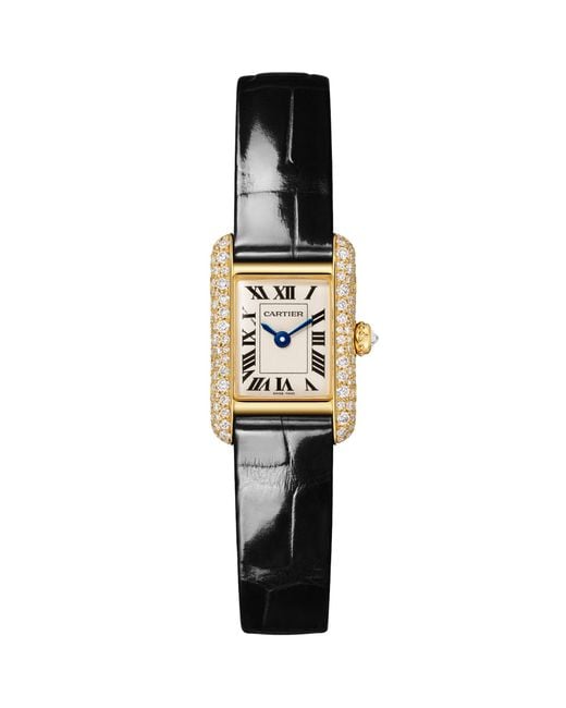 Cartier Metallic And Diamond Tank Louis Watch
