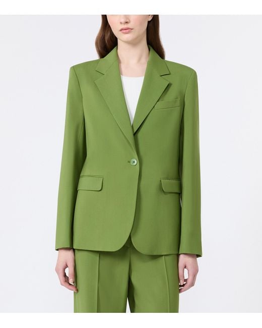 Weekend by Maxmara Green Virgin Wool Blazer
