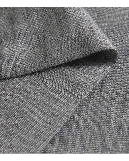 Isaia Gray Wool-Silk-Cashmere Rollneck Sweater for men