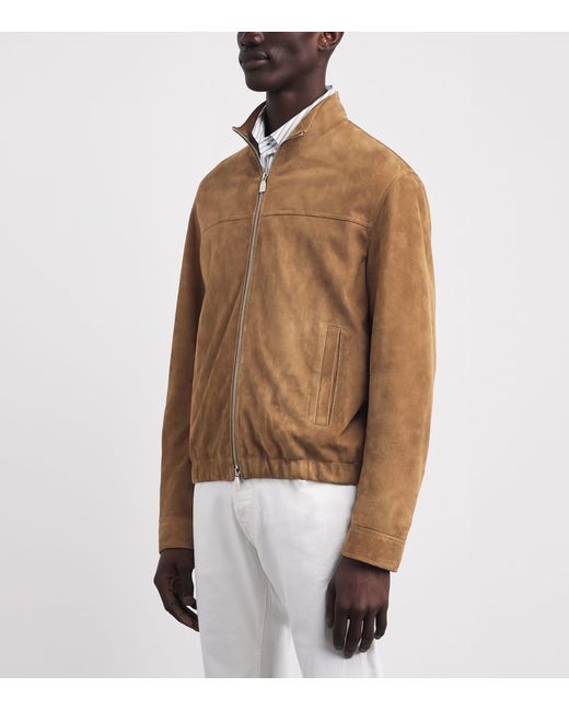 Jacob Cohen Brown Suede Zip-Up Jacket for men