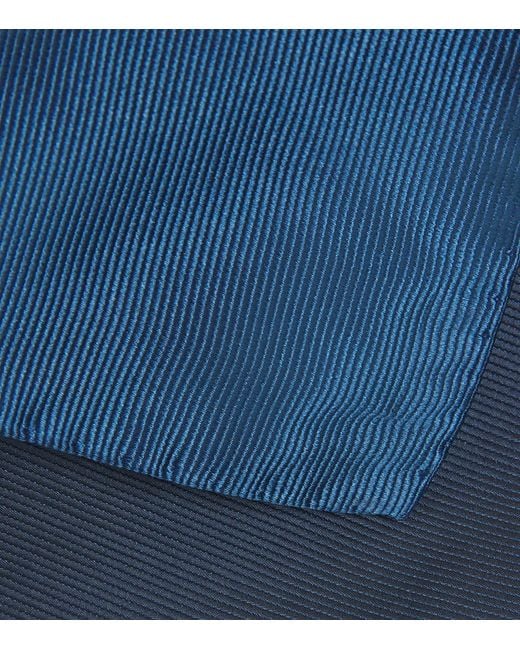 Giorgio Armani Blue Mulberry Silk Pocket Square for men