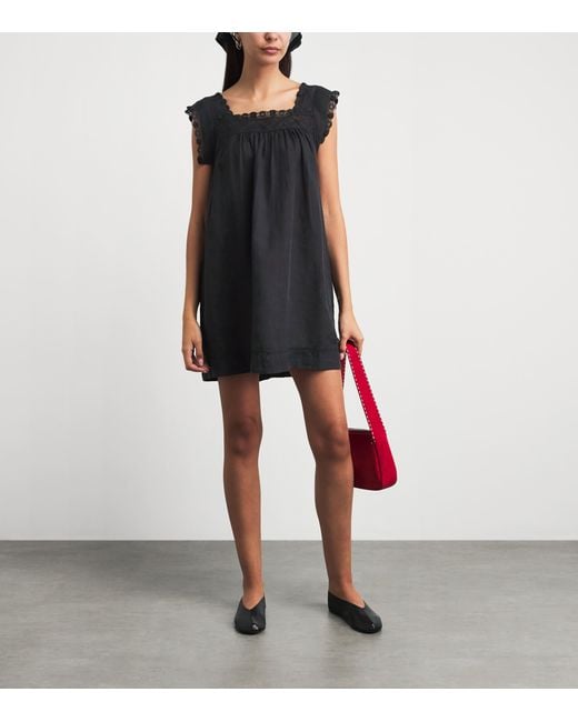 Doen Black Organic Cotton Almadia Mini Dress