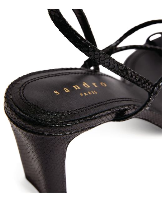 Sandro Metallic Leather Strappy Sandals 70