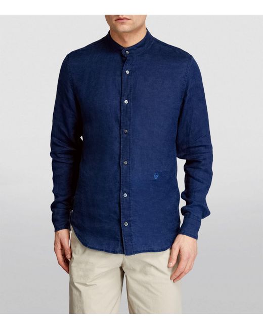 Jacob Cohen Blue Linen Guru Collar Shirt for men