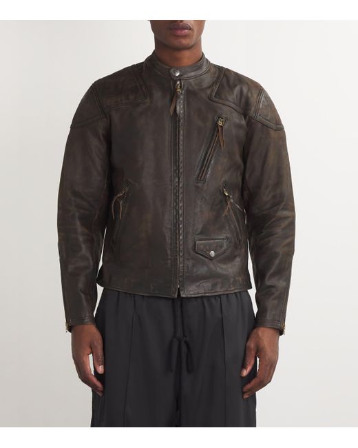 【極美品】RRL Slim Fit Leather Moto Jacket M RRL Slim Fit Leather Moto Jacket in Black for Men | Lyst