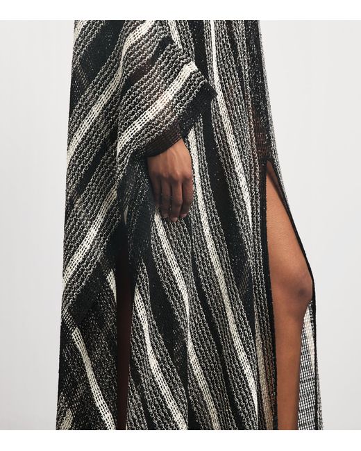 Missoni Gray Crochet Stripe Maxi Kaftan