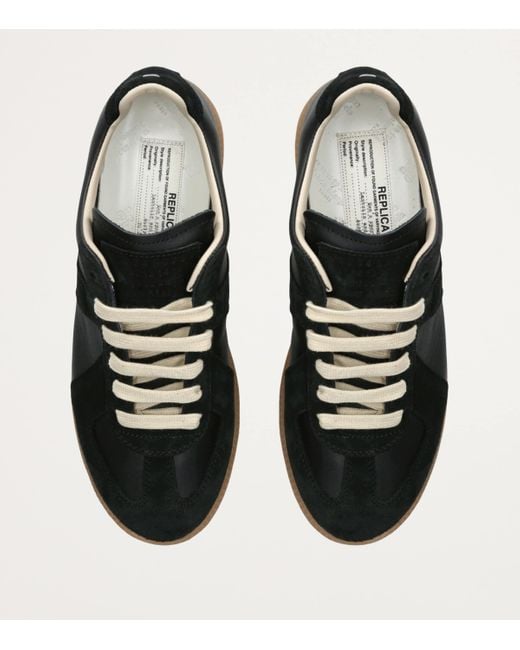 Maison Margiela Black Leather Replica Sneakers