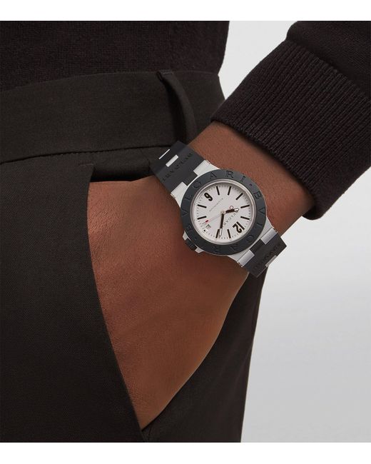 BVLGARI Gray Aluminium Titanium Watch 40mm for men