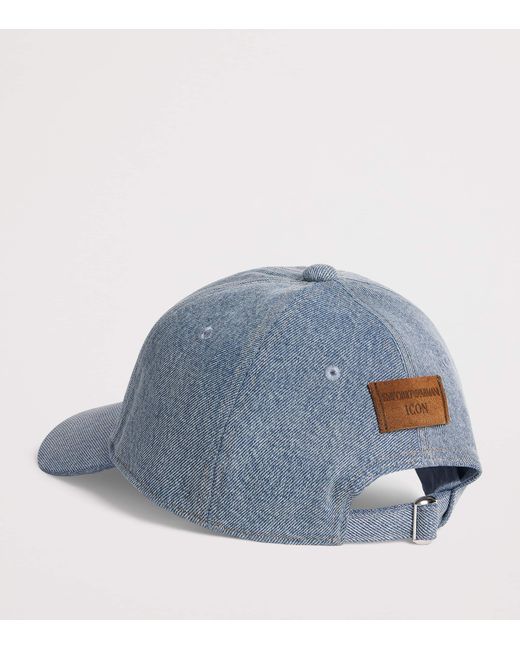 Emporio Armani Blue Denim Icon Baseball Cap for men