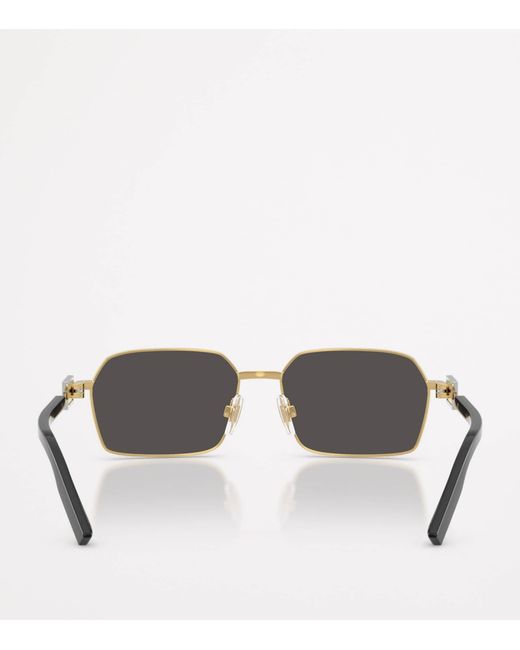 Dolce & Gabbana Metallic Wire-Frame Rectangular Sunglasses for men
