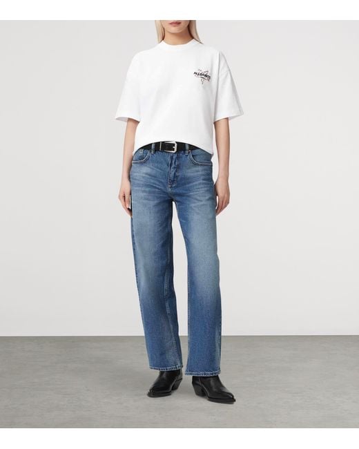 AllSaints White Cotton Pentacle Etta T-Shirt