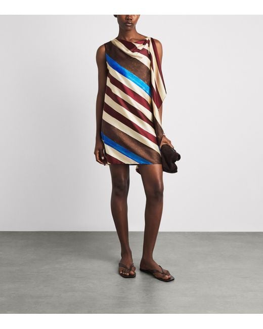 Staud Blue Stretch-Silk Sabina Mini Dress