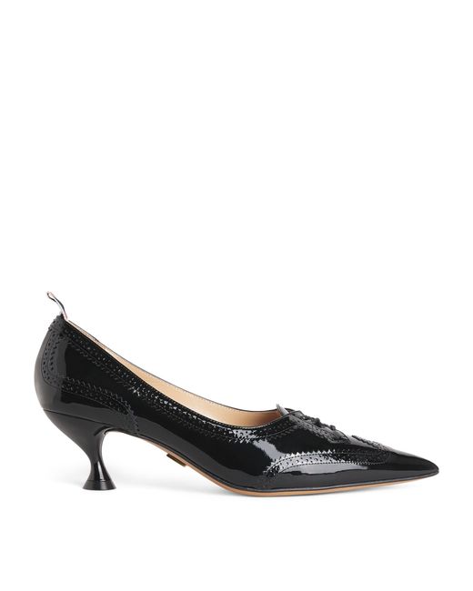 Thom Browne Black Patent Leather Wingtip Pumps 50