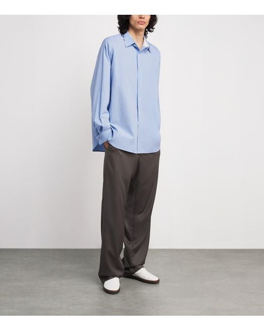 The Row Blue Melchior Cotton Shirt for men