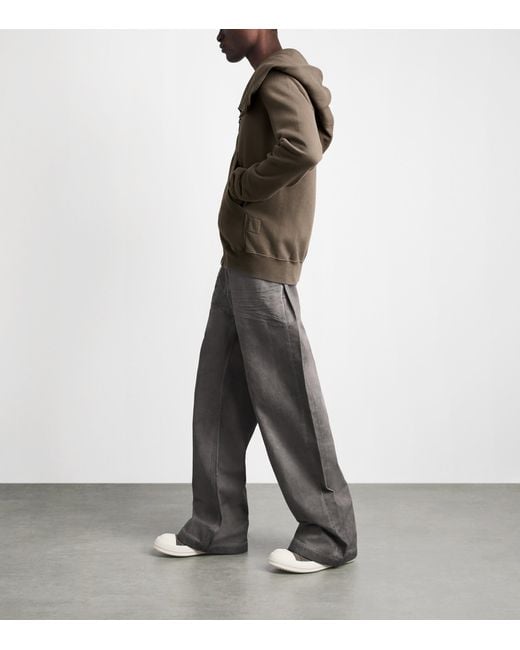 Rick Owens Brown Asymmetric Mountain Hoodie for men