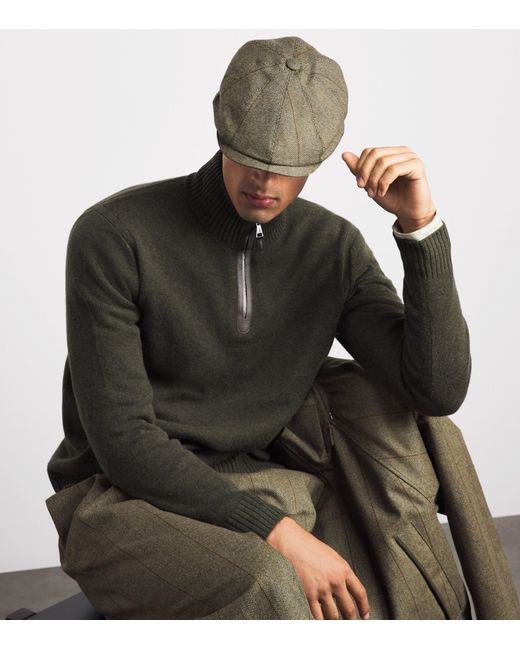 James Purdey & Sons Green Wool-Blend Bakerboy Cap for men