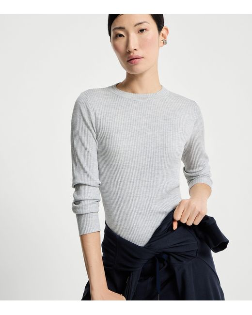 Brunello Cucinelli Gray Cashmere-Blend Sparkle Sweater