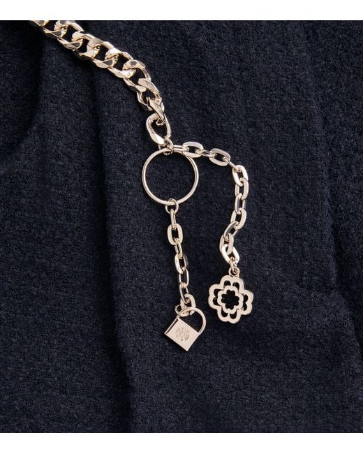 Maje Blue Bouclé Chain Trousers