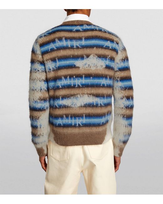 Amiri Blue Wool-blend Logo Sweater for men