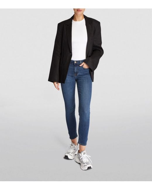 7 For All Mankind Blue Bair High-Rise Ankle Skinny Jeans