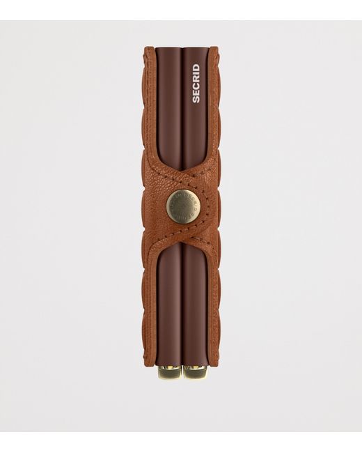 Secrid Brown Embossed Leather Lines Twinwallet for men