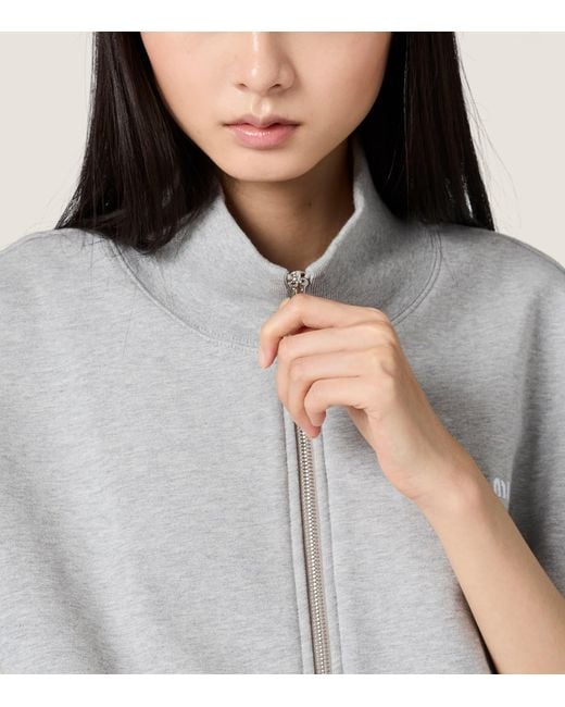 Miu Miu Gray Cotton Fleece Gilet