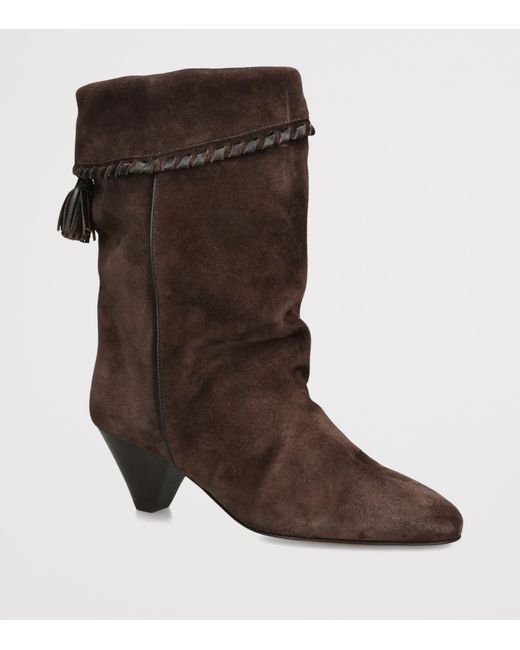 Isabel Marant Brown Suede Dalby Heeled Boots 55