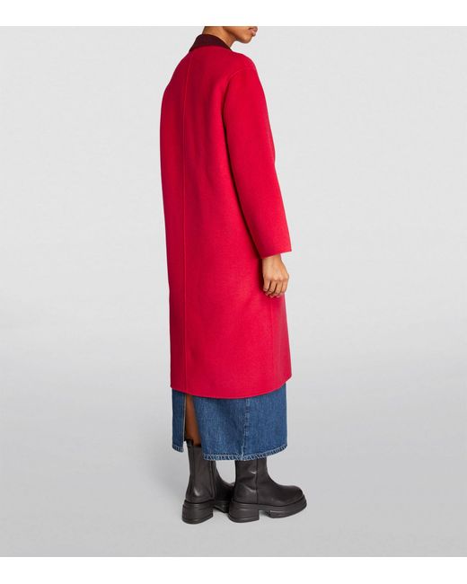 MAX&Co. Red Wool-blend Reversible Coat
