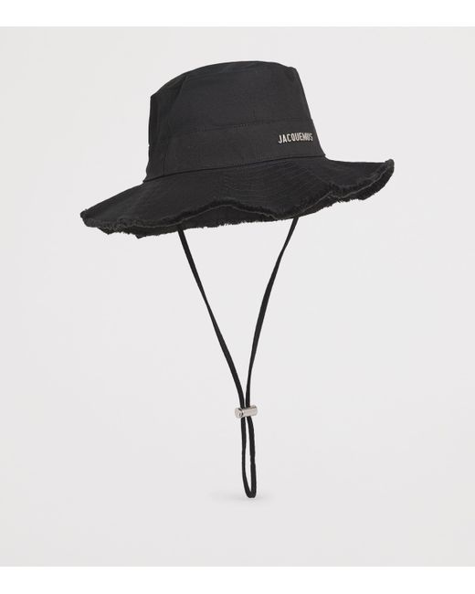 Jacquemus Black Artichaut Logo Bucket Hat for men