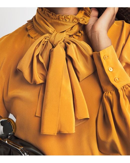 Weekend by Maxmara Orange X Giuliva Heritage Silk Blouse