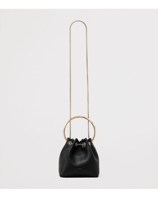 Jimmy Choo Black Leather Bon Bon Top-Handle Bag