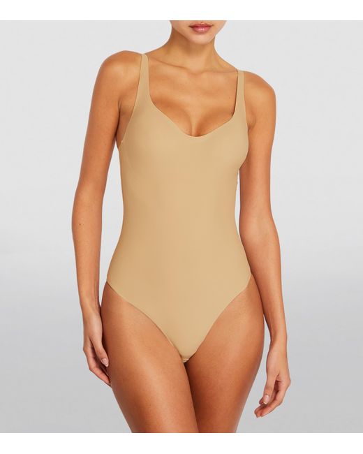 Skims White Plunge Bodysuit