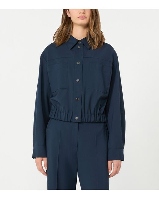 Weekend by Maxmara Blue Virgin Wool Jacket
