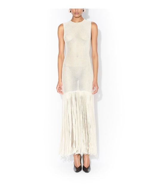 Alaïa White Fringed Midi Dress