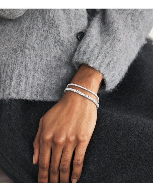 Harrods White And Diamond Tennis Bracelet